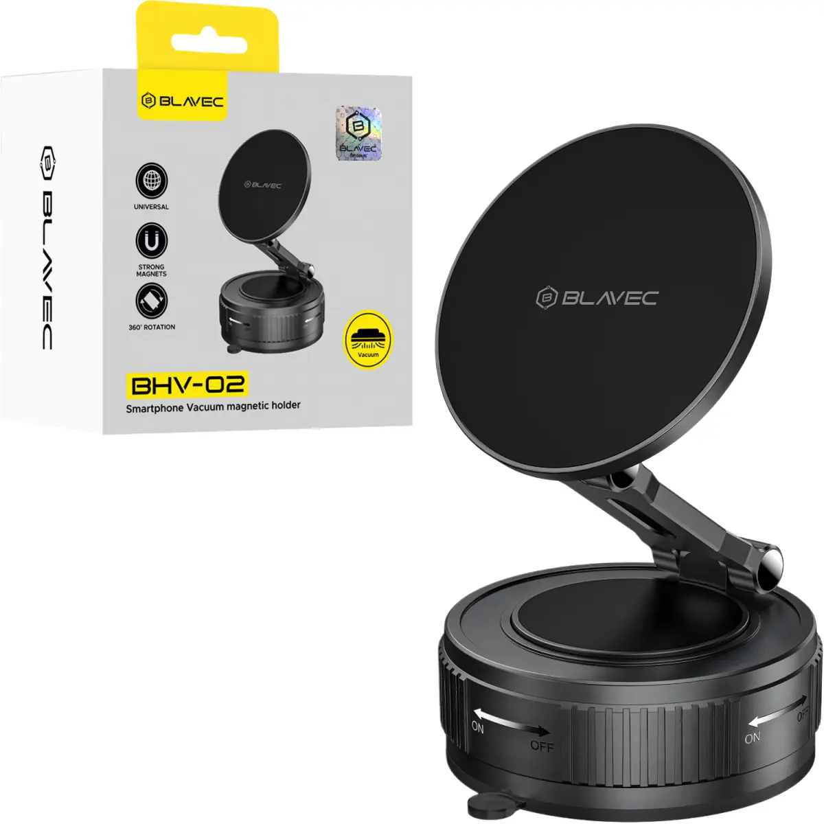 Držák do auta Blavec BHV-02 Vacuum Magnetic (BHV02-PMB) černý