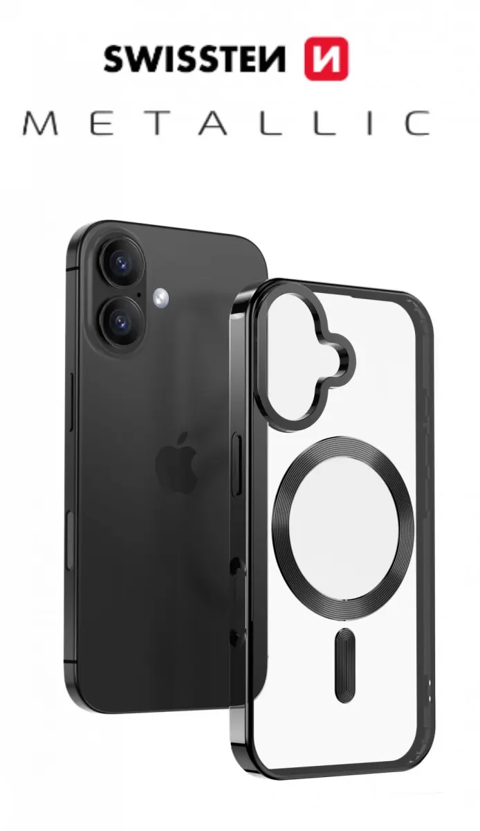 Zadní kryt Swissten Clear Jelly Magstick Metallic pro Apple iPhone 17 Pro černý