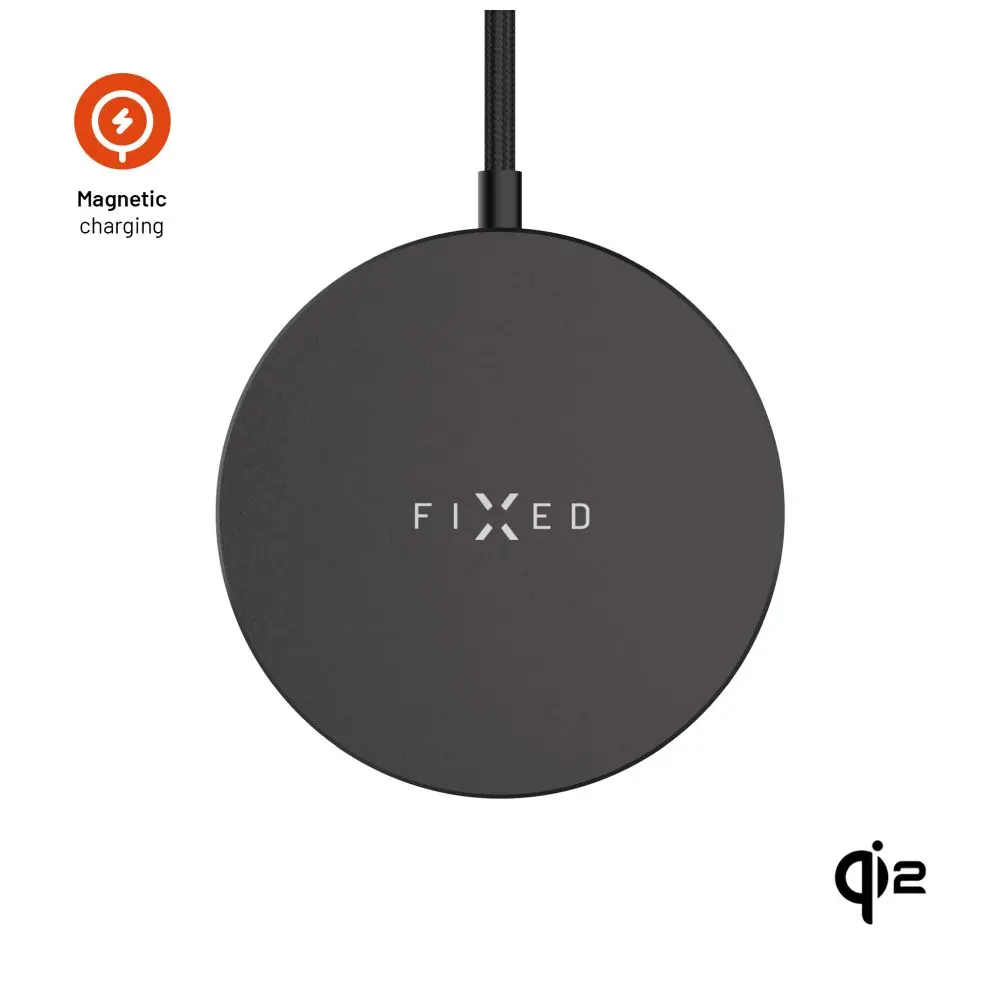 Bezdrátová nabíječka FIXED MagPad Slim s Qi2, podporou MagSafe, 15W, černá