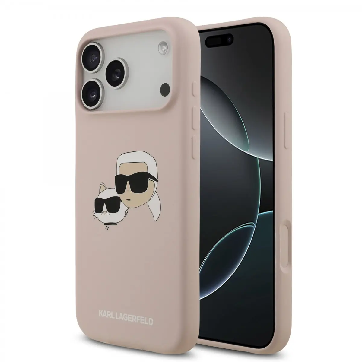 Karl Lagerfeld Liquid Silicone Double Heads MagSafe Zadní Kryt pro iPhone 17 Pro Max Pink KLHMP17XSKCHPPLP