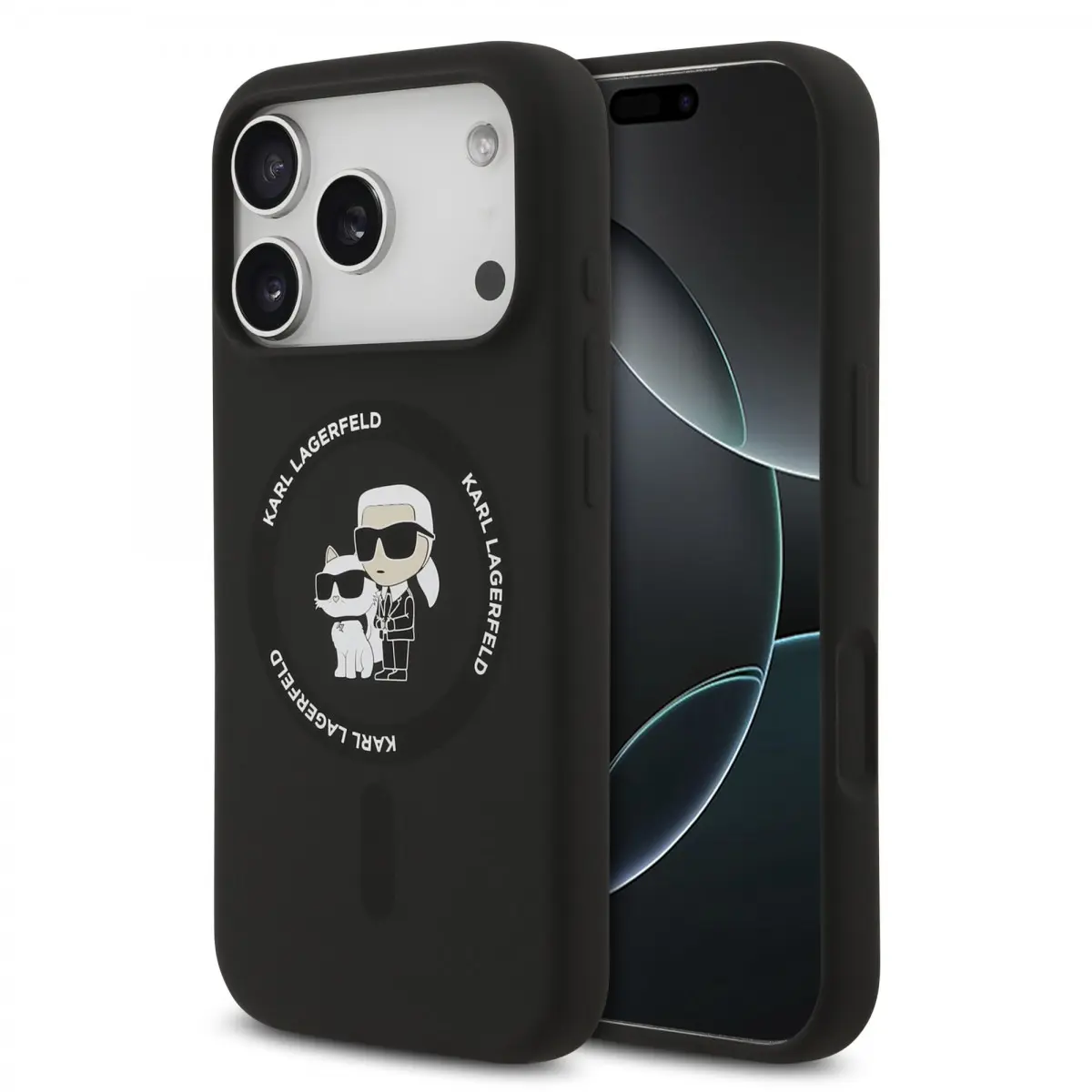 Karl Lagerfeld Silicone Ring MagSafe iPhone 17 Pro černá Karl&amp;Choupette