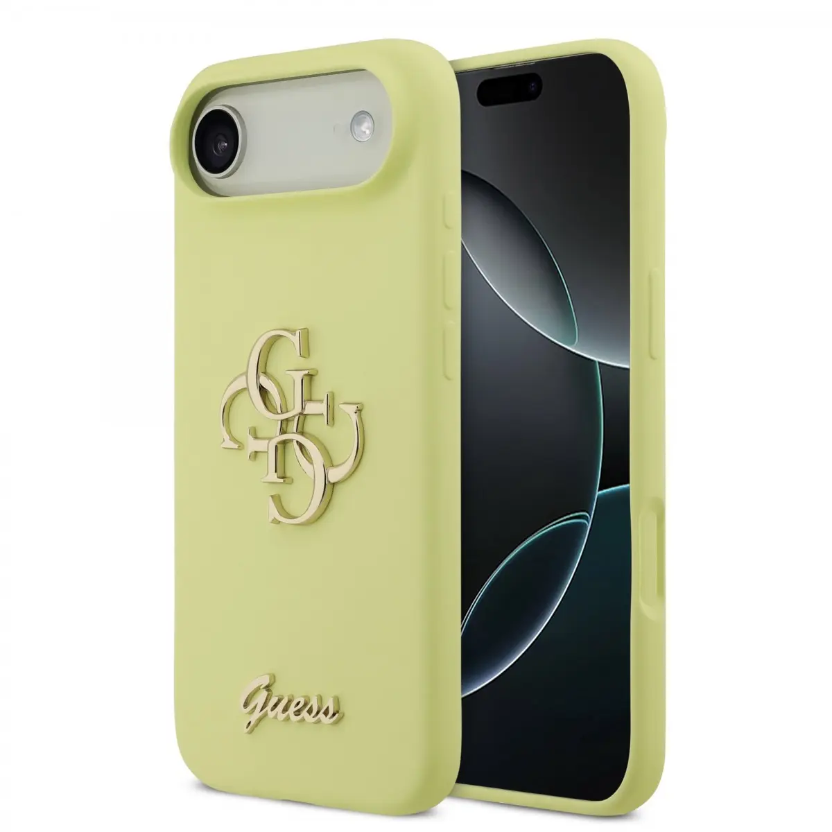 Guess Liquid Silicone 4G Metal Logo Zadní Kryt pro iPhone Air Yellow GUHCP17MSC4GLMY