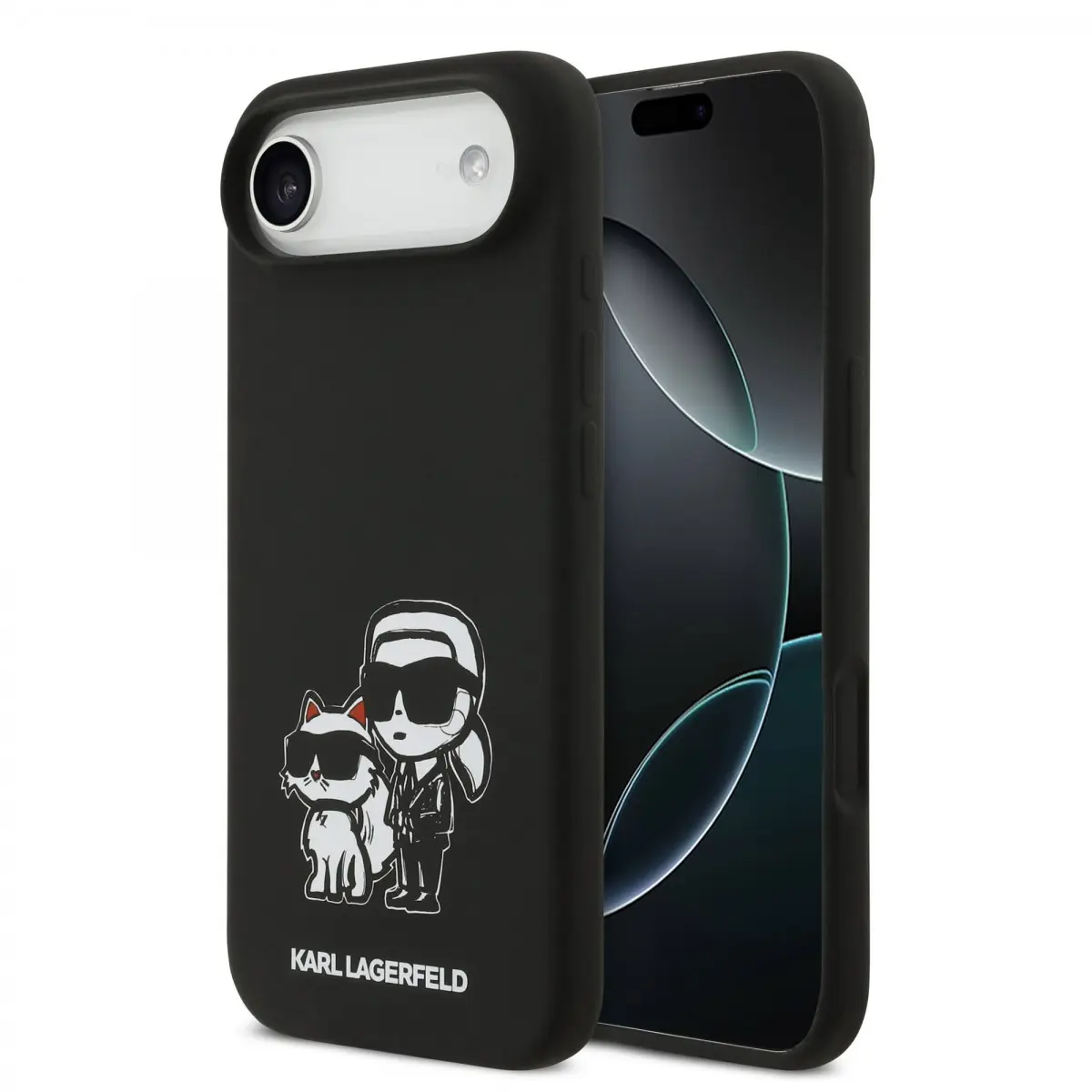 Zadní kryt Karl Lagerfeld Liquid Silicone K&amp;CH Sketch MagSafe pro iPhone 17 Air Black