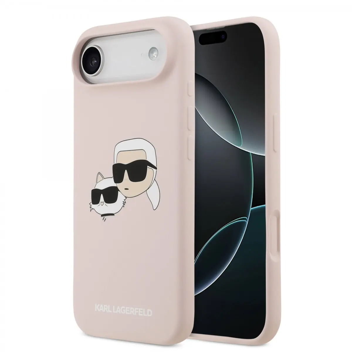 Karl Lagerfeld Liquid Silicone Double Heads MagSafe Zadní Kryt pro iPhone Air Pink KLHMP17MSKCHPPLP