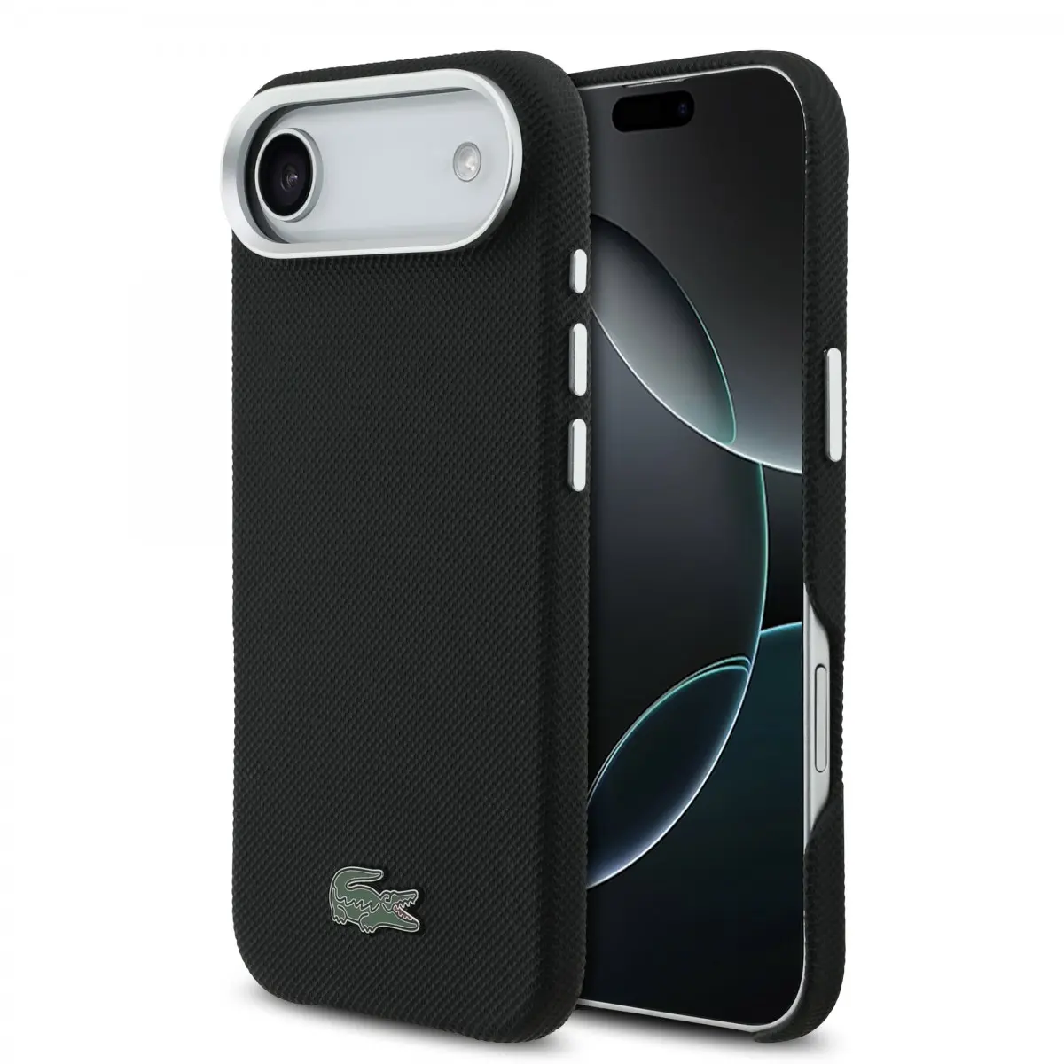Zadní kryt Lacoste Iconic Petit Pique Metal Logo MagSafe pro iPhone 17 Air Black