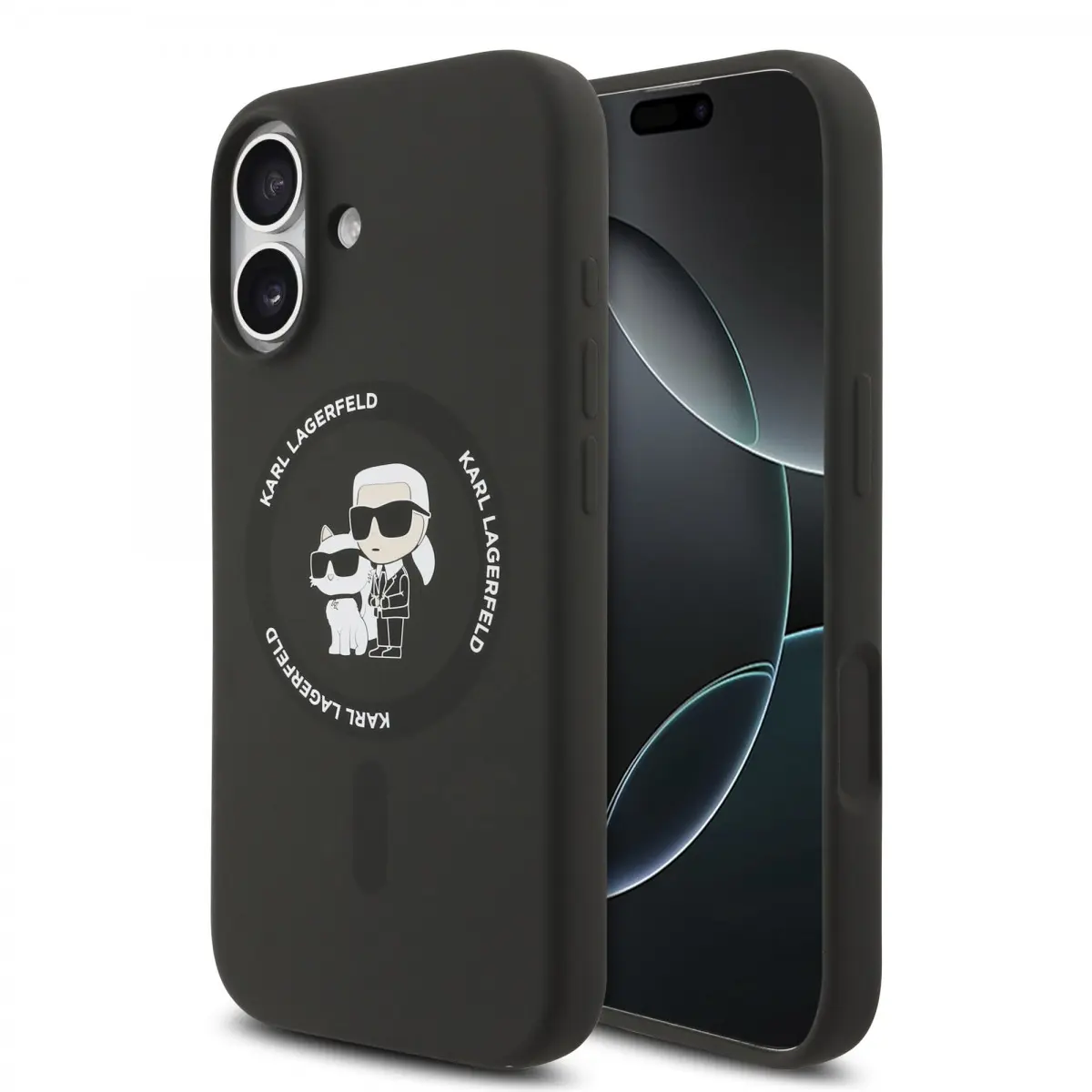 Karl Lagerfeld Silicone KC Body Ring MagSafe iPhone 17 černý