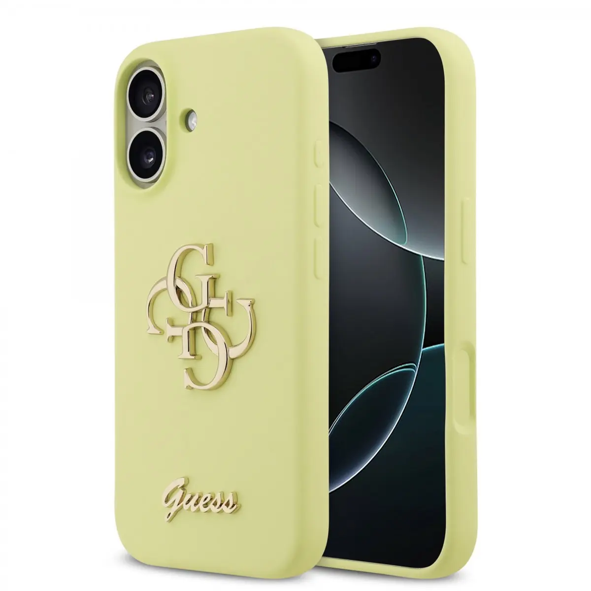 Guess Liquid Silicone 4G Metal Logo Zadní Kryt pro iPhone 17 Yellow GUHCP17SSC4GLMY