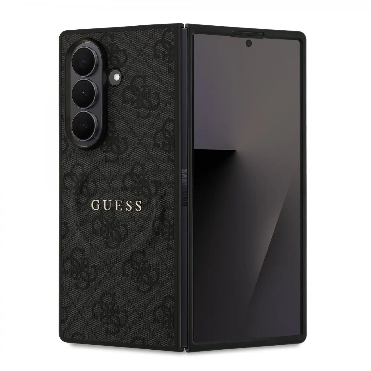 Zadní kryt Guess PU Leather 4G Colored Ring Magnetic pro Samsung Galaxy Z Fold 7 Black