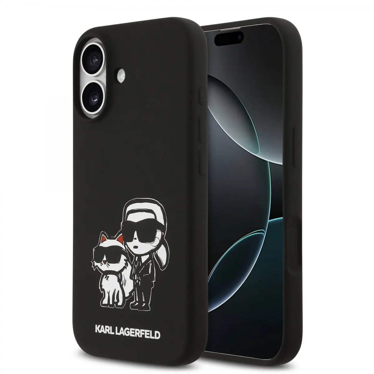 Zadní kryt Karl Lagerfeld Liquid Silicone K&amp;CH Sketch MagSafe pro iPhone 17 Black