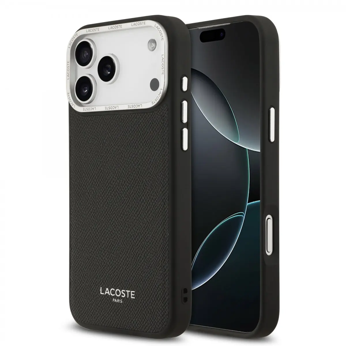 Zadní kryt Lacoste PU Leather Champs Elysees MagSafe pro iPhone 17 Pro Max Black