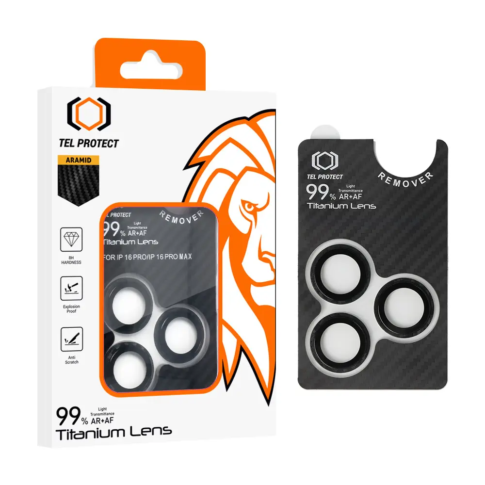 Tvrzené sklo Tel Protect Titanium Lens 99% AR Aramid Series na čočky fotoaparátu pro Samsung Galaxy S25 Plus