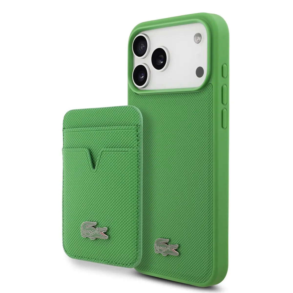 Lacoste Iconic Petit Pique MagSafe Zadní Kryt + Peněženka pro iPhone 17 Pro Max Green LCHMBWP17XPLAN