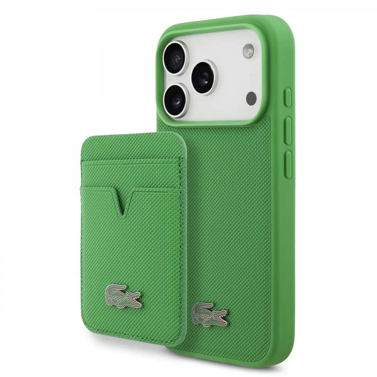 Lacoste Iconic Petit Pique MagSafe Zadní Kryt + Peněženka pro iPhone 17 Pro Green LCHMBWP17LPLAN