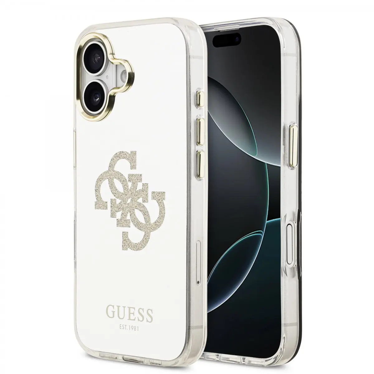 Zadní kryt Guess PC/TPU Mirror 4G Glitter Logo MagSafe pro iPhone 17 Gold