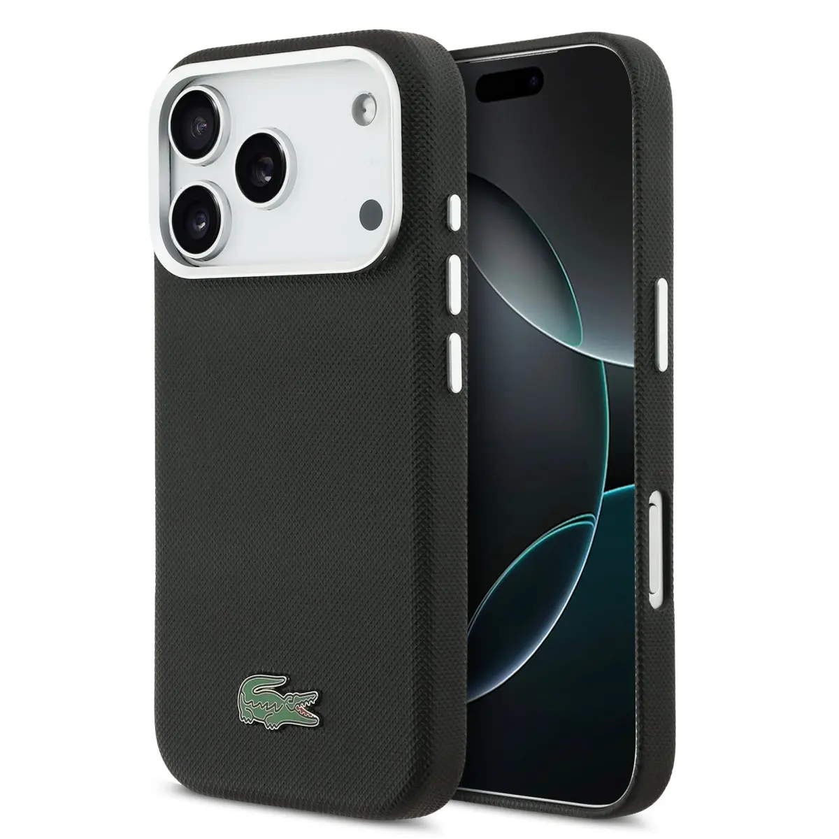 Zadní kryt Lacoste Iconic Petit Pique Metal Logo MagSafe pro iPhone 17 Pro Black