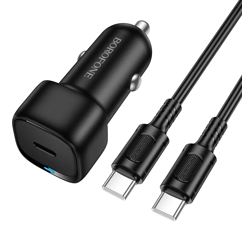 Borofone Cloud (BZ34A) autonabíječka s Type-C kabelem PD20W černá