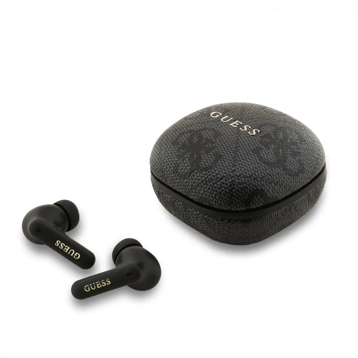 Bezdrátová sluchátka Guess PU 4G Script Logo ENC TWS Black