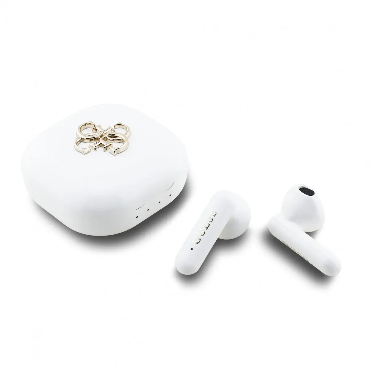 Bezdrátová sluchátka Guess 4G Metal Logo TWS White
