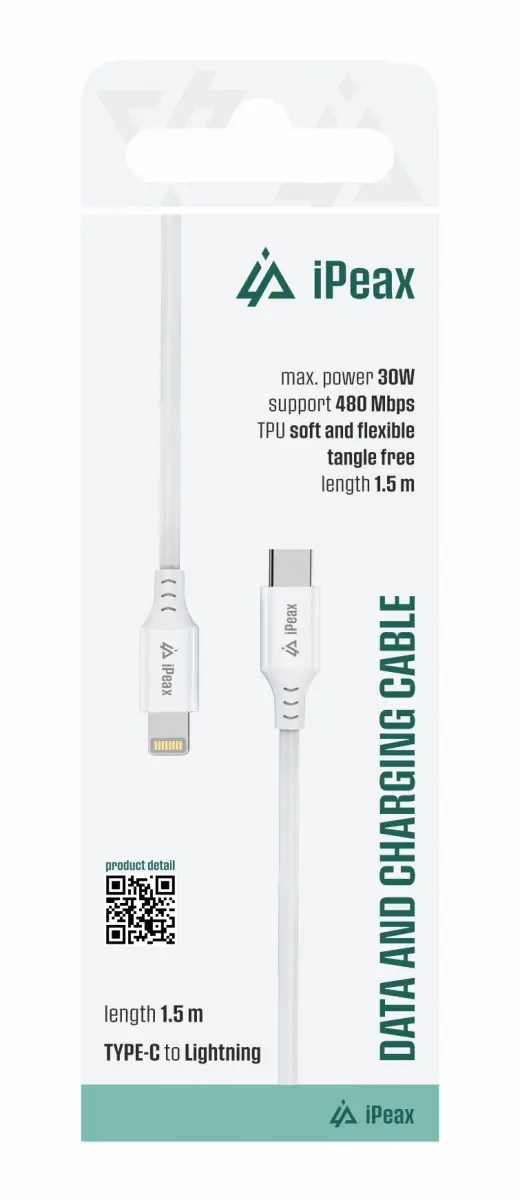 Kabel iPEAX 90010115 USB-C/Lightning 1,5m White