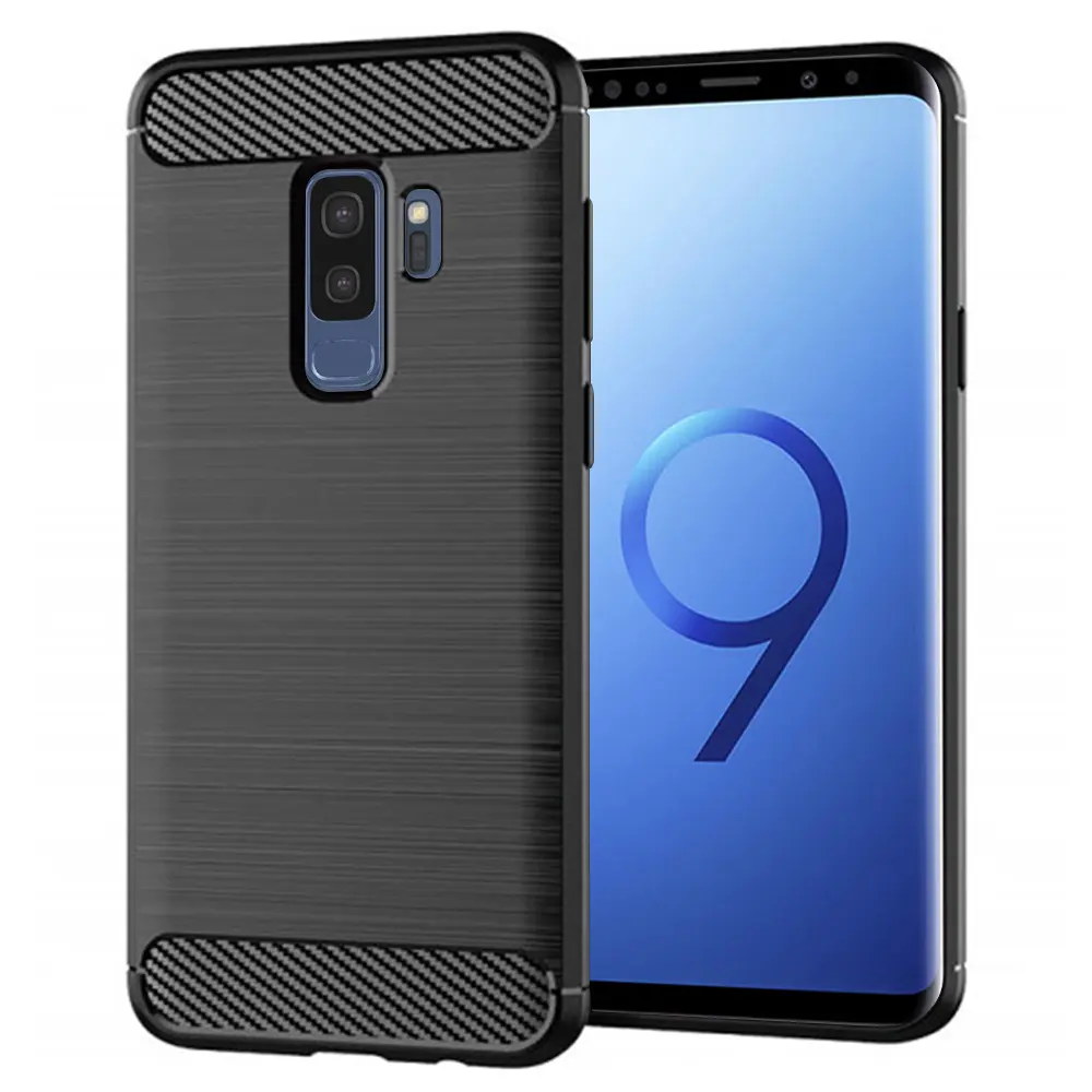 Techsuit Karbon Silikon Samsung Galaxy S9 Plus Černý