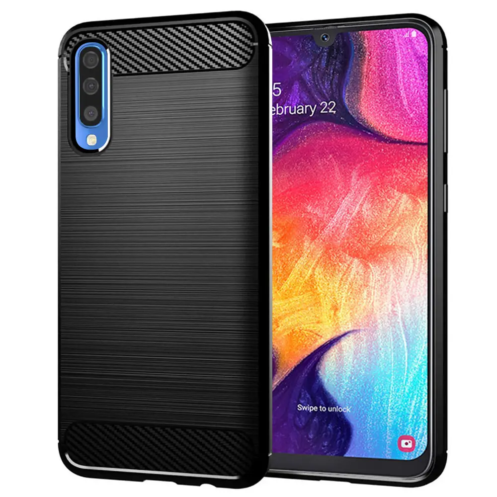 Techsuit Karbon Silikon Samsung A30s A50 A50s Černá