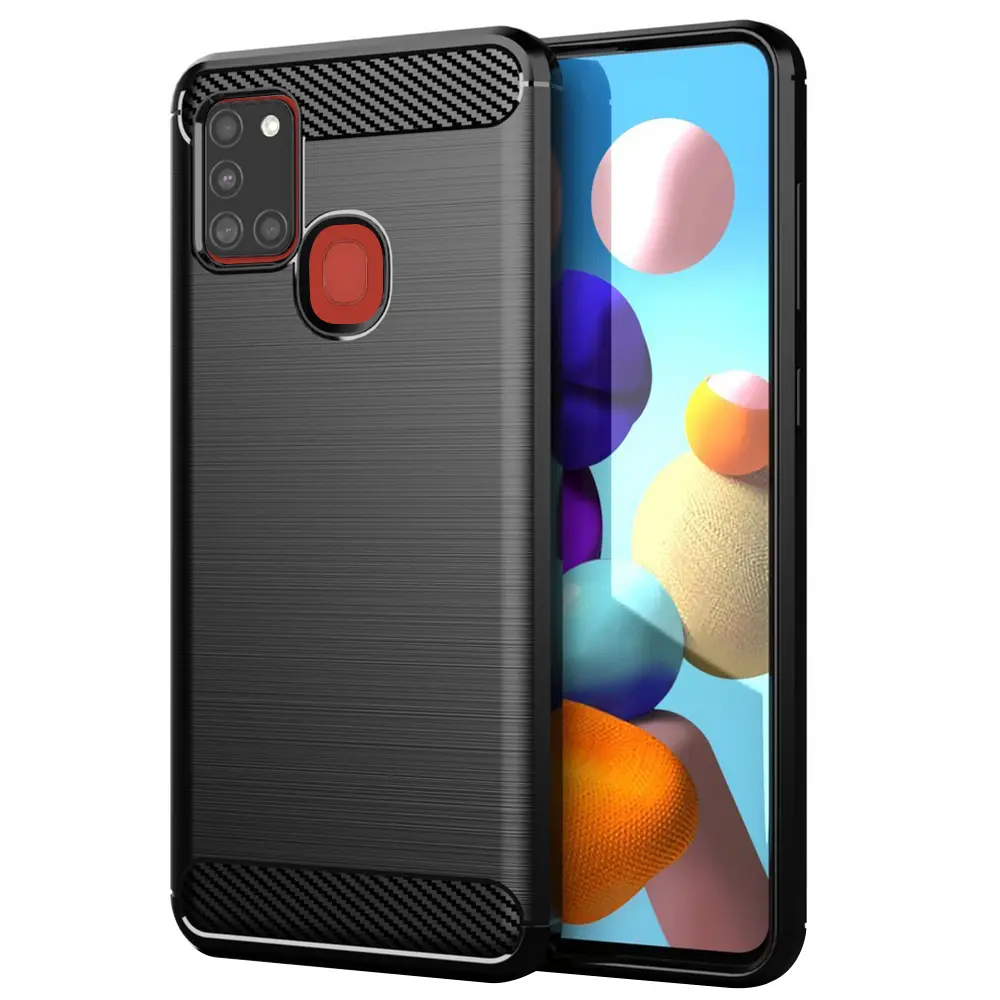 Techsuit Karbon Silikon Samsung Galaxy A21s Černý