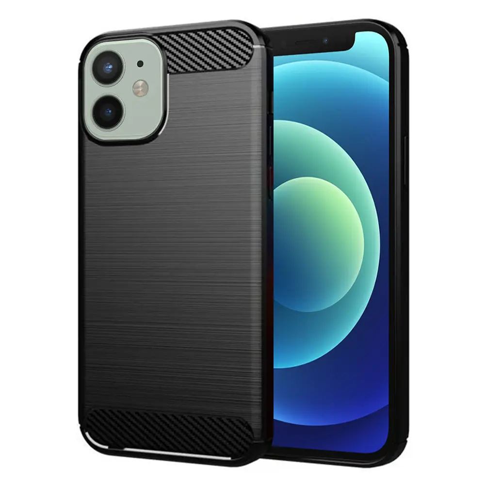 Techsuit Karbon Silikon iPhone 12 Mini Černý