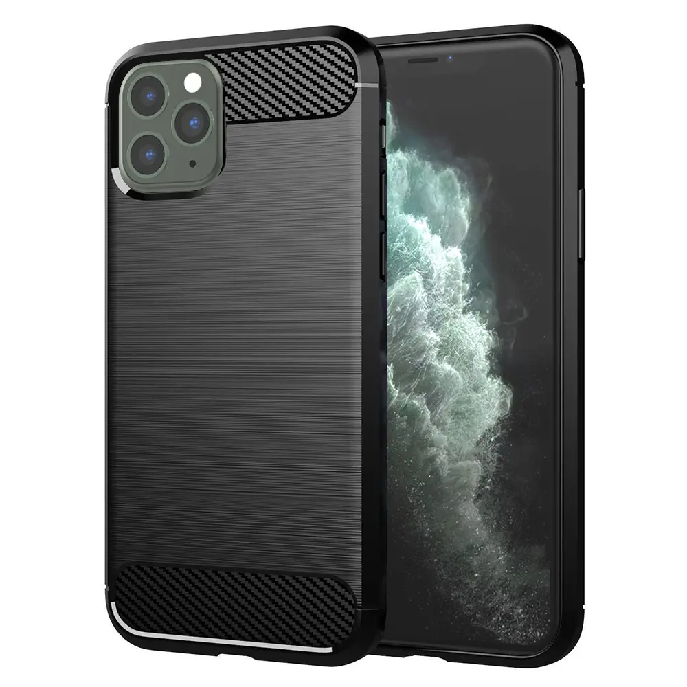 Techsuit Karbon Silikon iPhone 11 Pro Max Černý