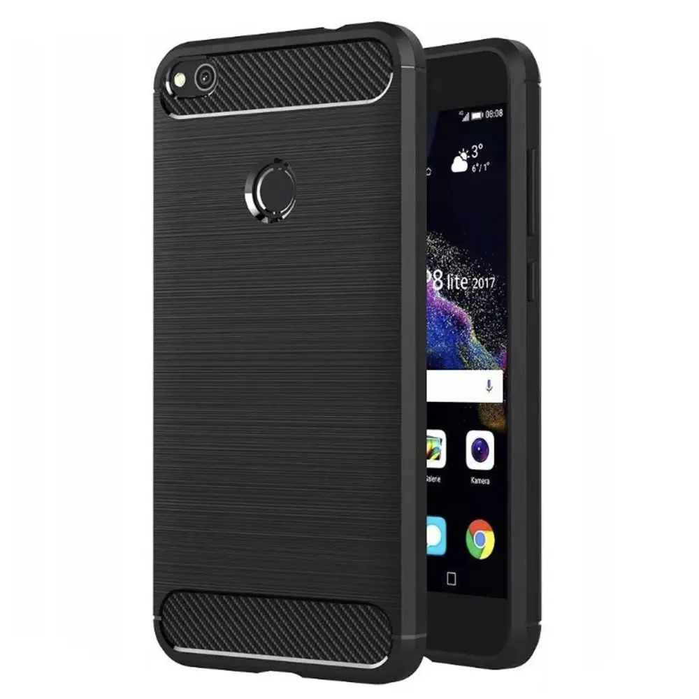 Techsuit Karbon Silikon Huawei P9 Lite 2017 P8 Černý