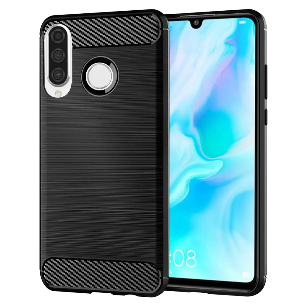 Techsuit Karbon Silikon Huawei P30 lite Černý