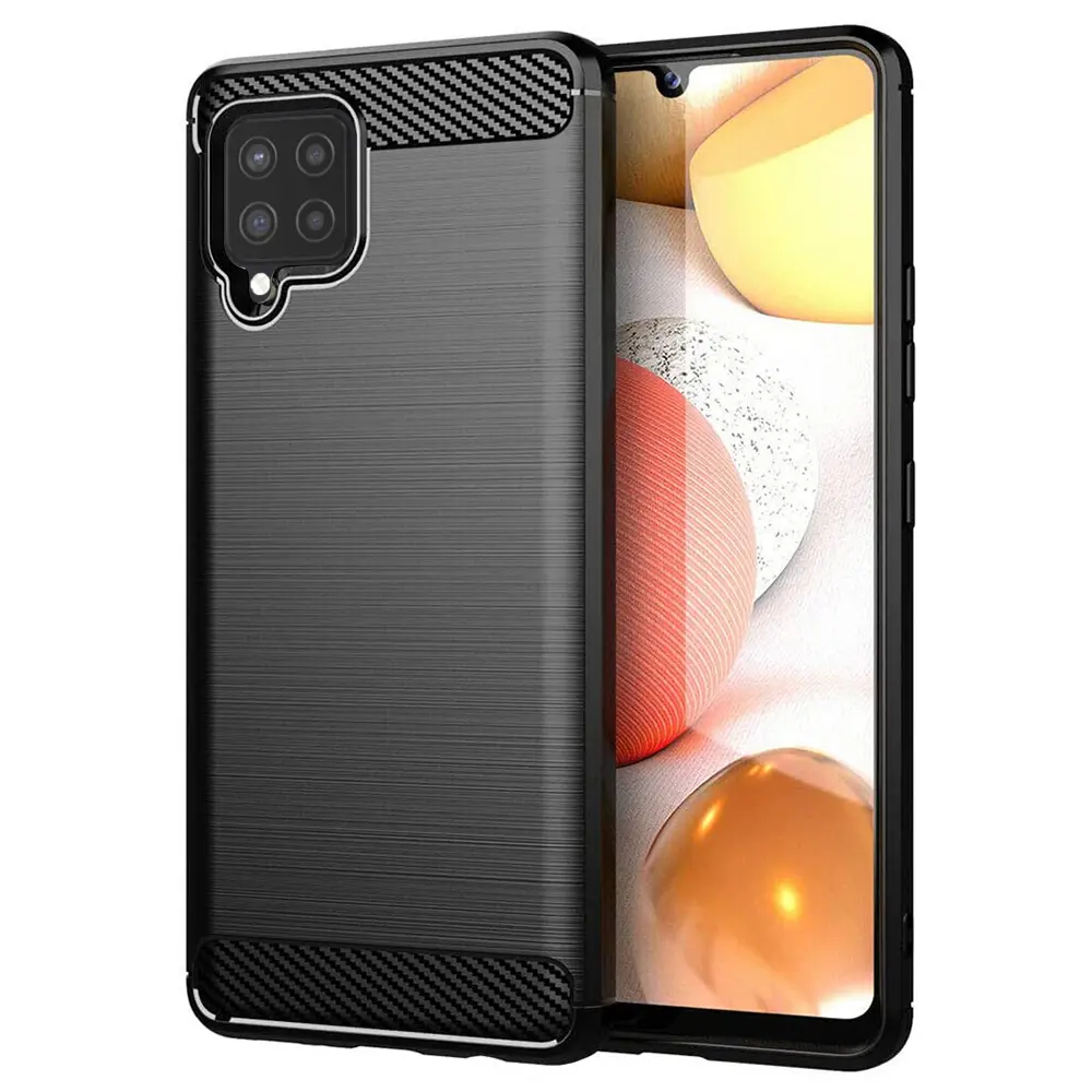 TechSuit Carbon Silicone pouzdro pro Samsung Galaxy A42 5G – černé
