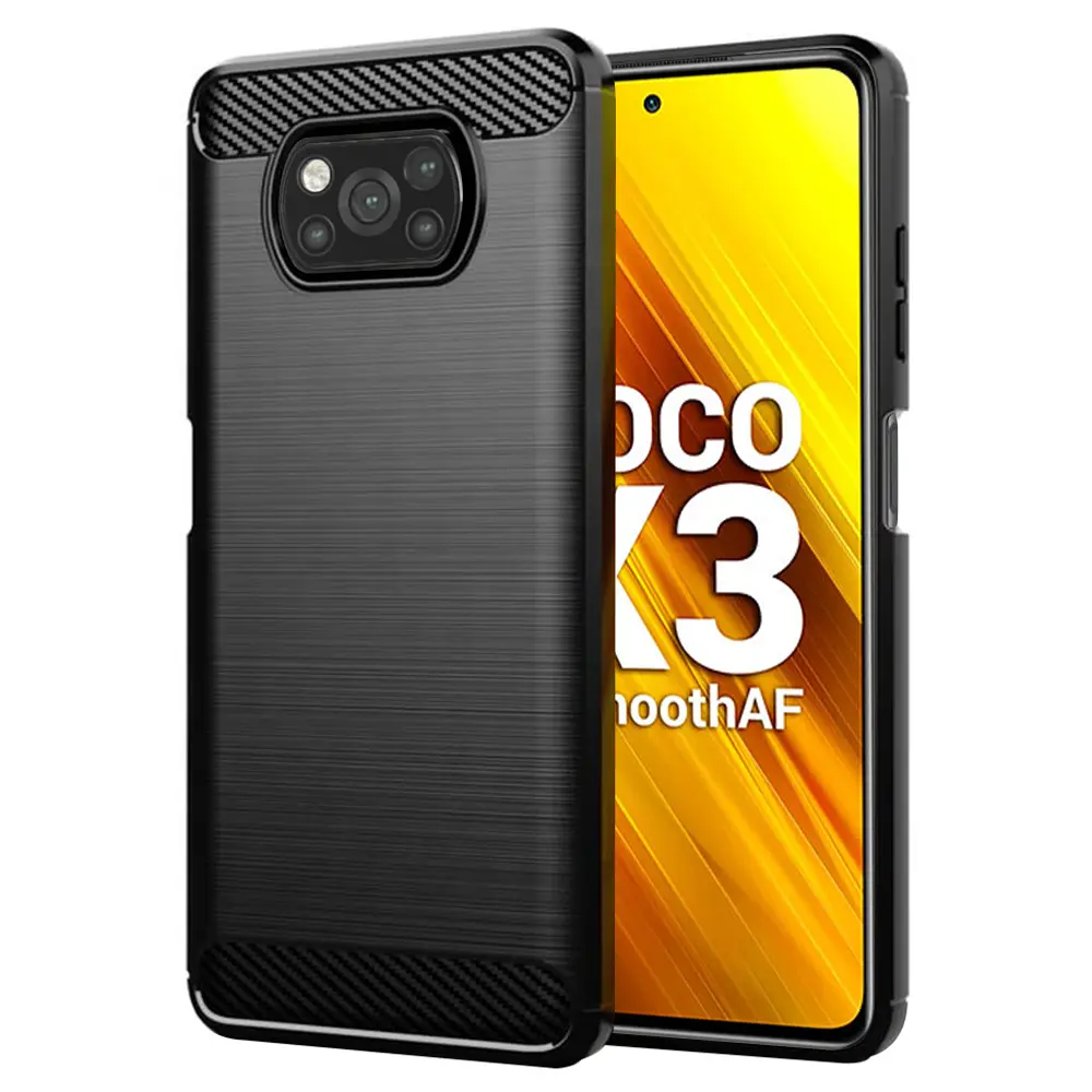 TechSuit Karbon Silikon Xiaomi Poco X3 NFC Pro Černý
