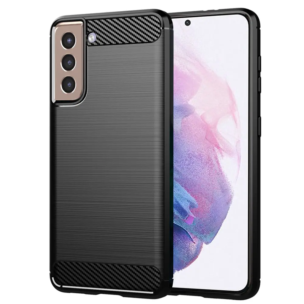 Techsuit Karbon Silikon Samsung Galaxy S21 Plus 5G Černý