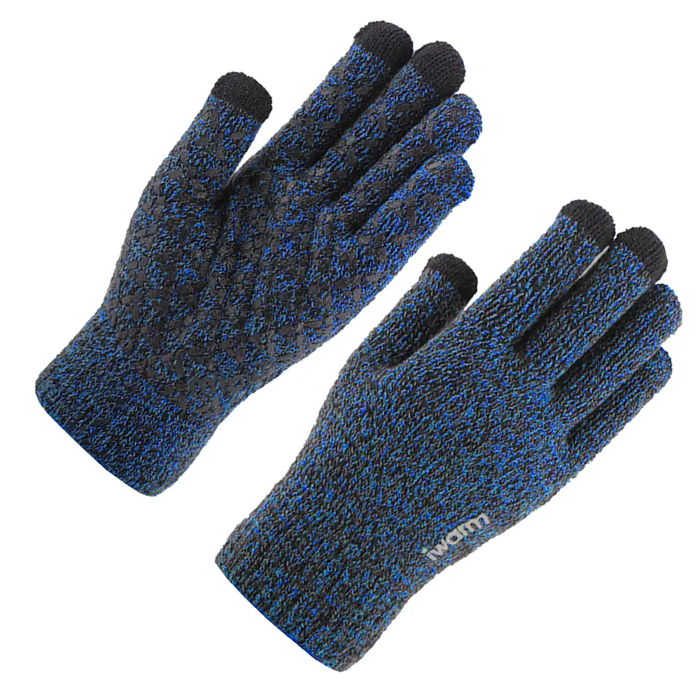 iWarm Dotykové rukavice ST0018 Prémiová vlna Protiskluzové Modré 23cm
