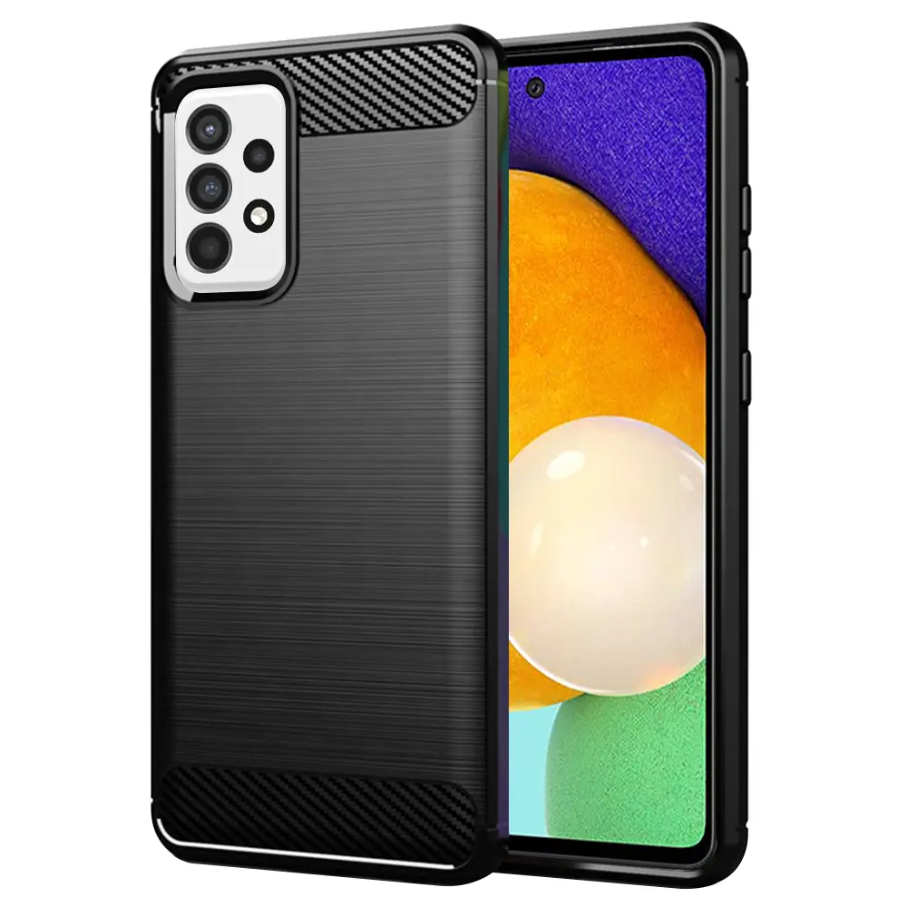 Techsuit Carbon Silicone obal Samsung Galaxy A52 A52s Černý
