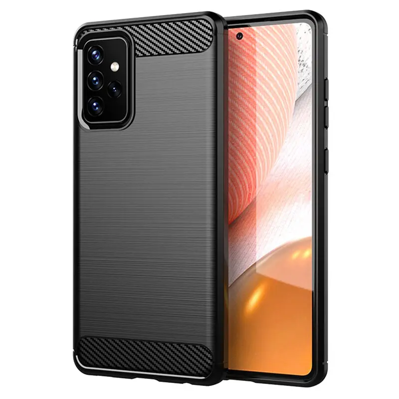 Techsuit Carbon Silikon Samsung Galaxy A72 4G A72 5G Černý