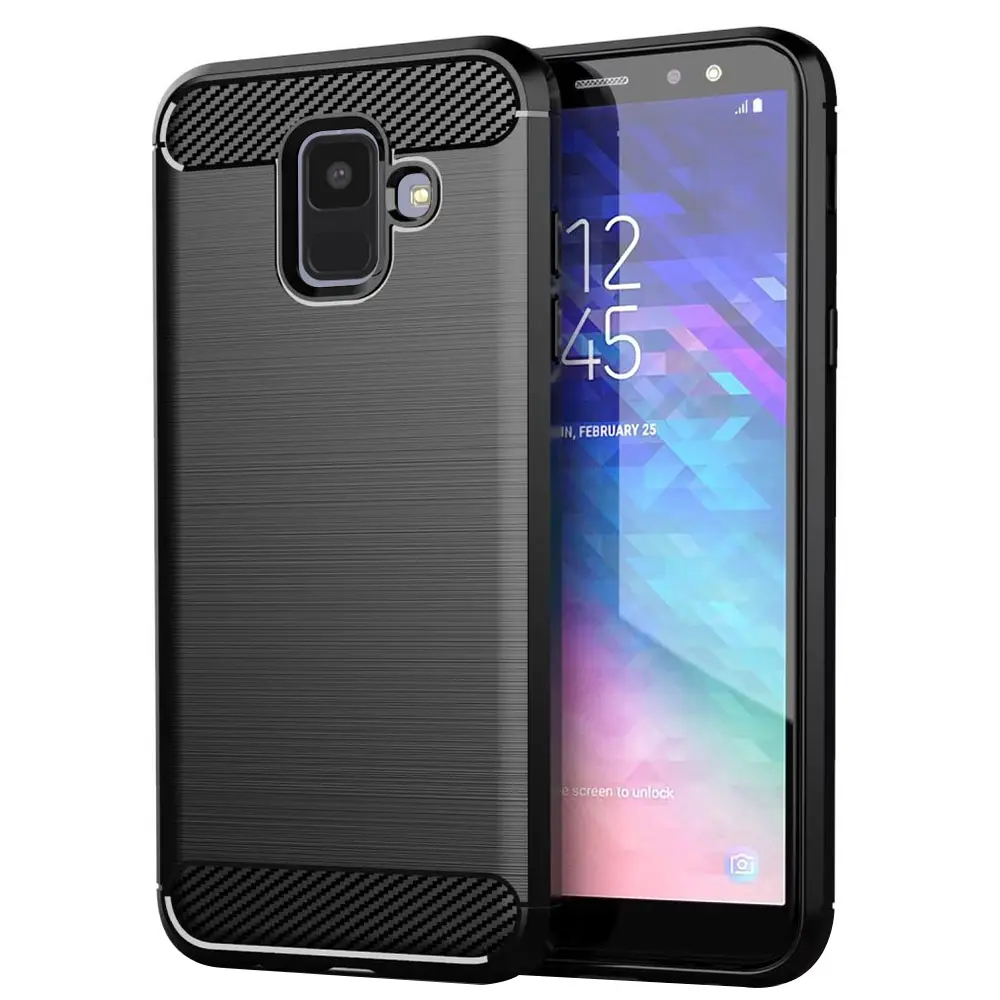 Techsuit Karbon Silikon Samsung Galaxy A6 2018 Černý