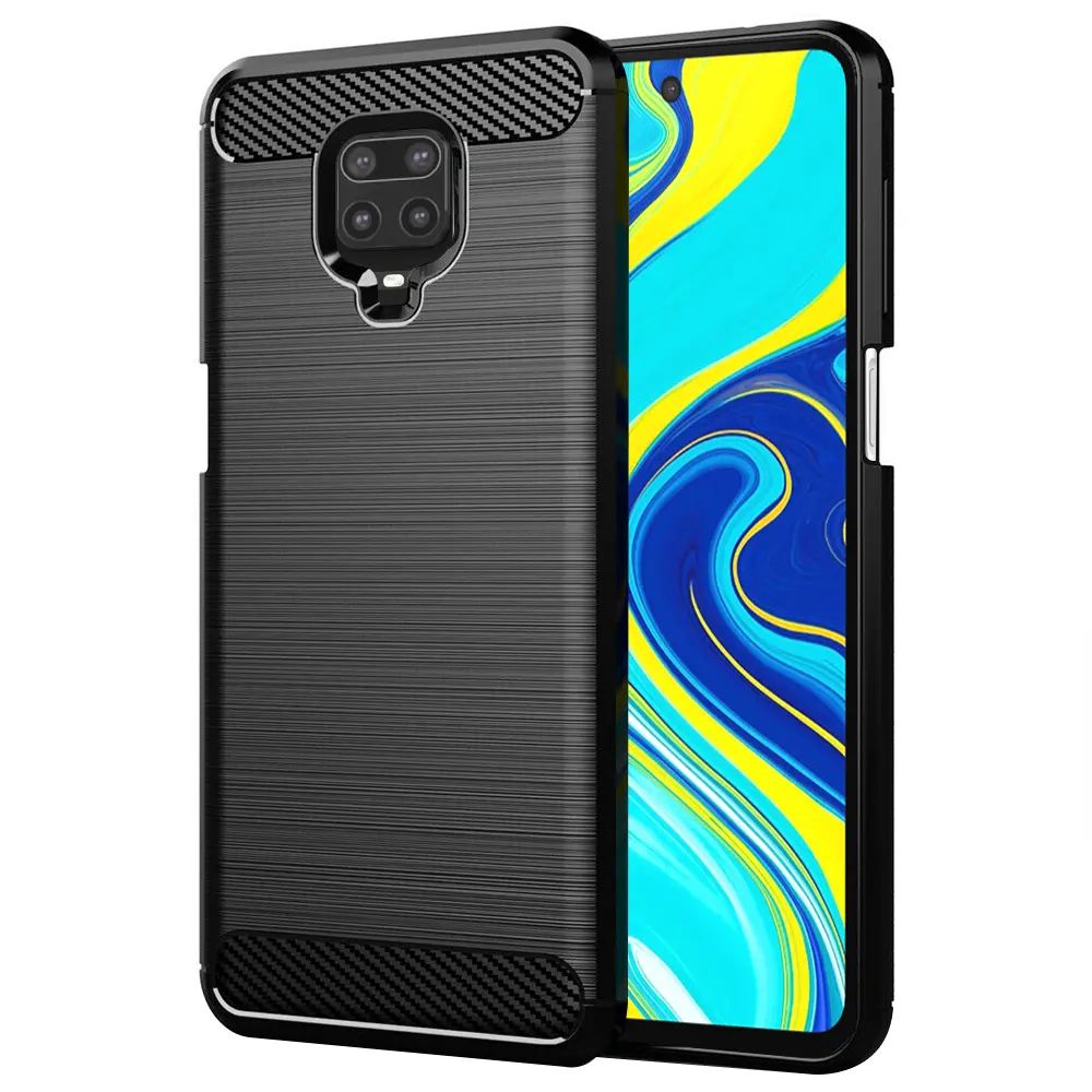 Techsuit Uhlíkový Silikon Xiaomi Redmi Note 9S Černý