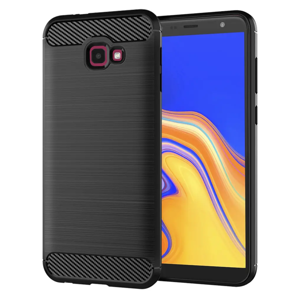 Techsuit Karbon Silikon Samsung Galaxy J4 Plus Black