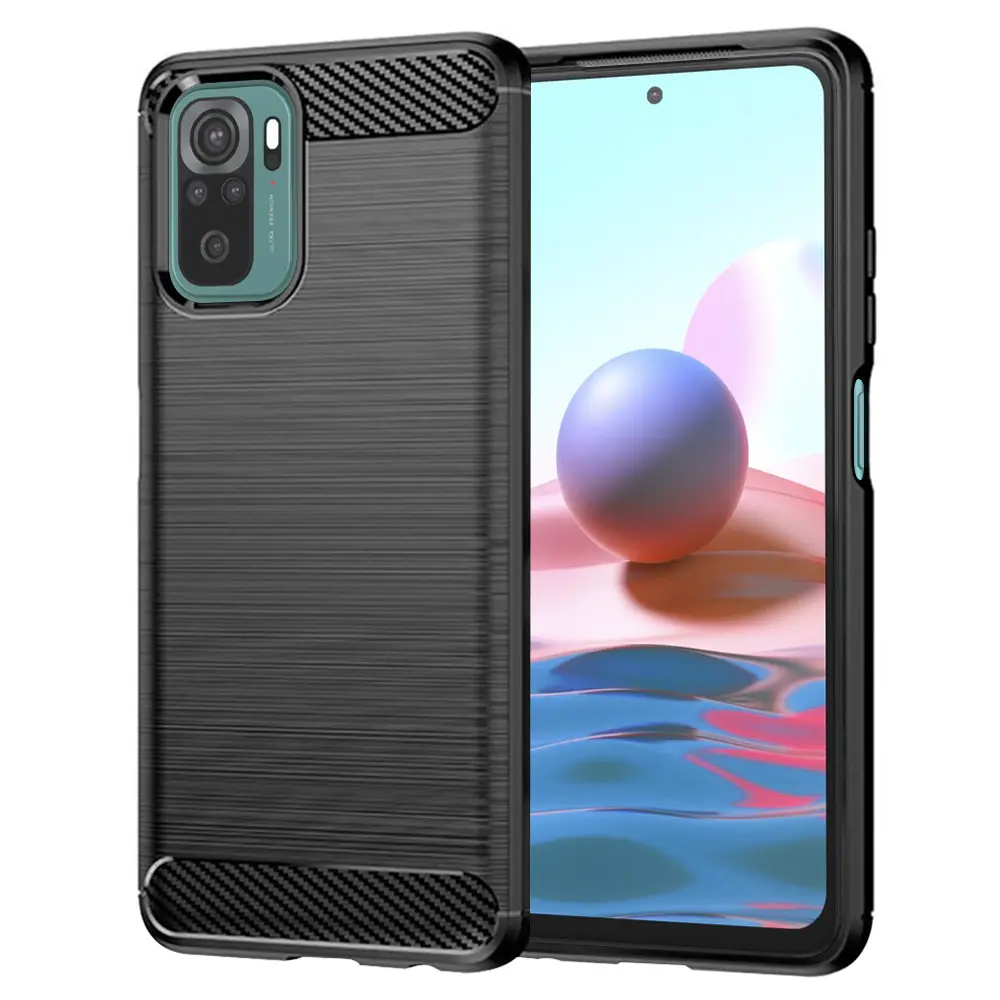 Techsuit Carbon Silicone Xiaomi Redmi Note 10 4G Note 10S Poco M5s černé