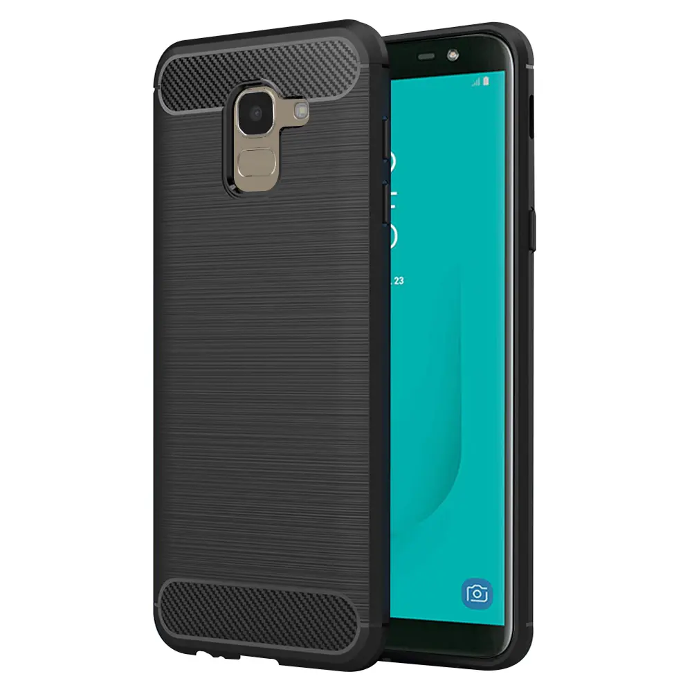 Techsuit Karbon Silikon Samsung Galaxy J6 2018 Černý