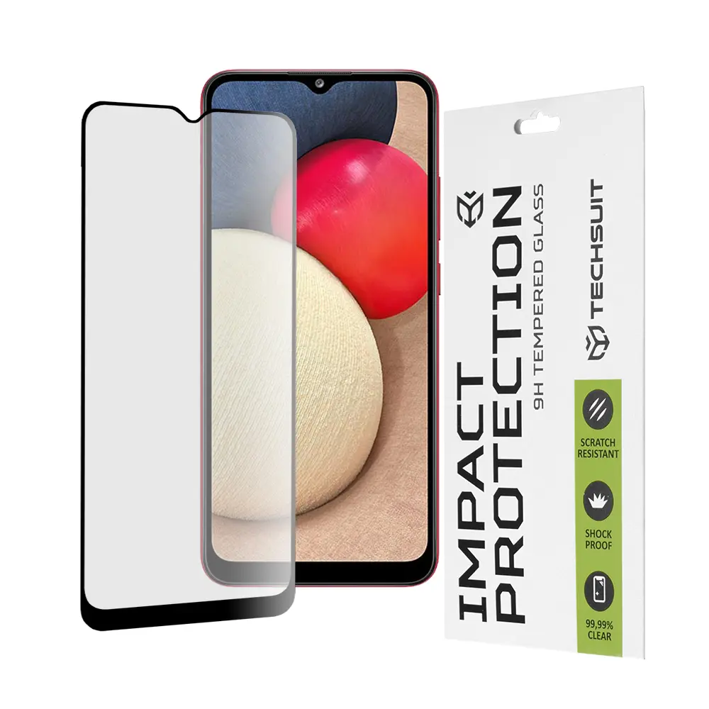 Techsuit 111D Celoplošné Sklo Samsung Galaxy A02s A03 A03s A03 Core A04e M04 Černé