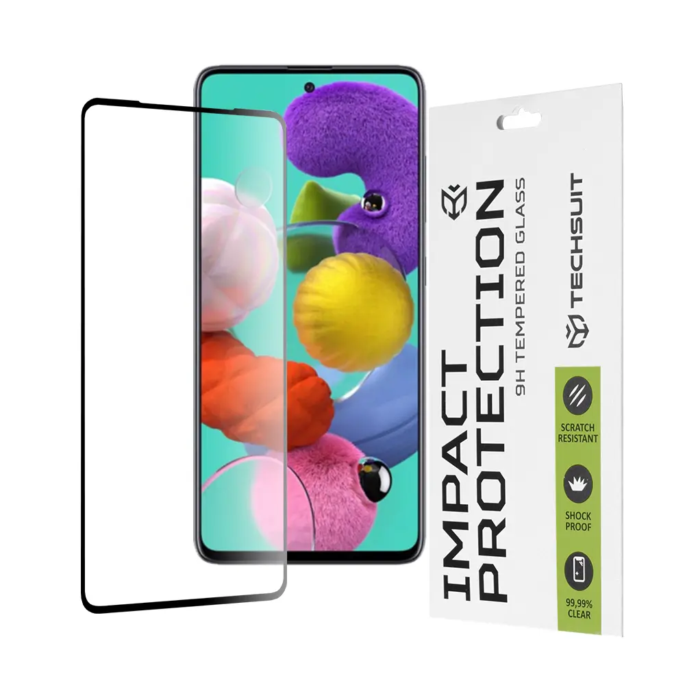 Techsuit 111D Celoplošné sklo Samsung A51 4G 5G Černé