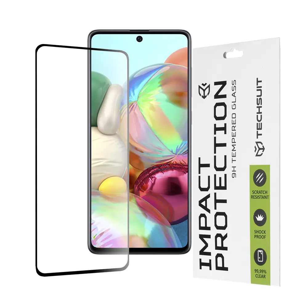 Techsuit 111D Celoplošné sklo Samsung A71 4G 5G M51 Note 10 Lite Černé