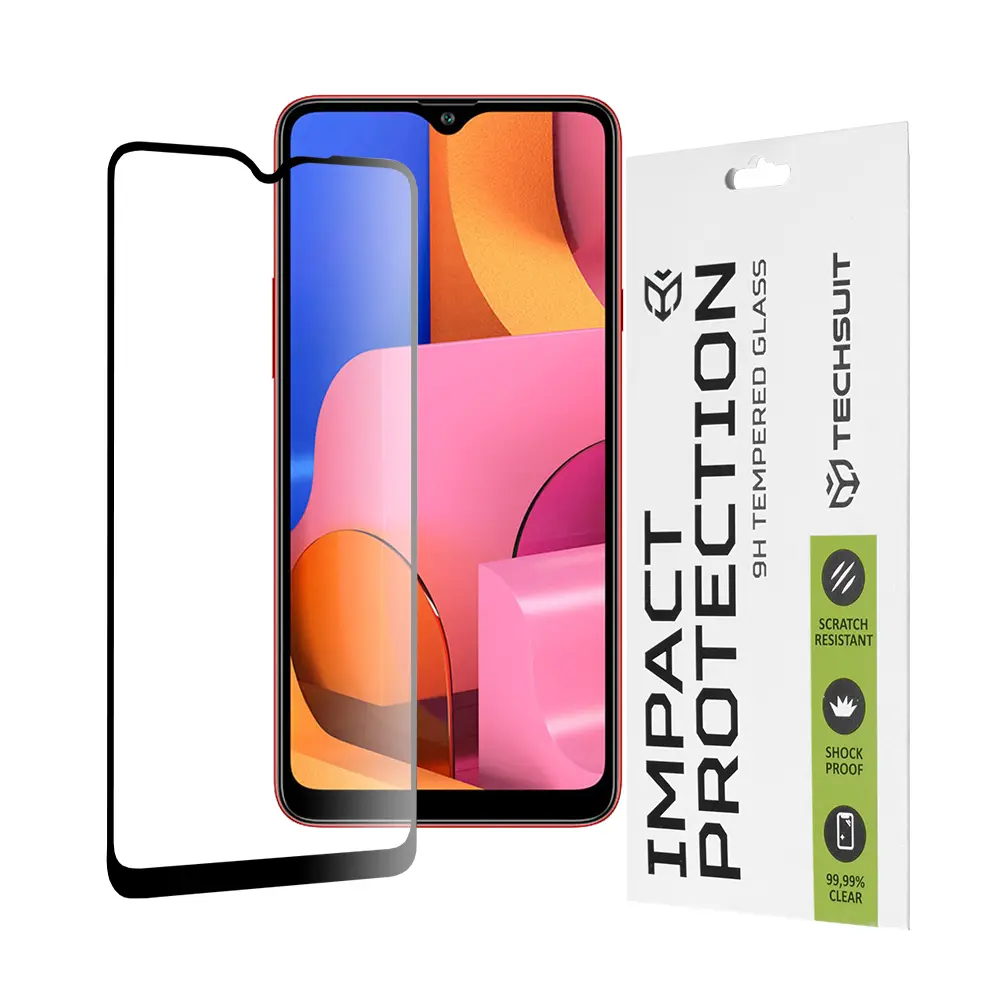 Techsuit 111D Celoplošné Celolepicí sklo Samsung Galaxy A20s Černé