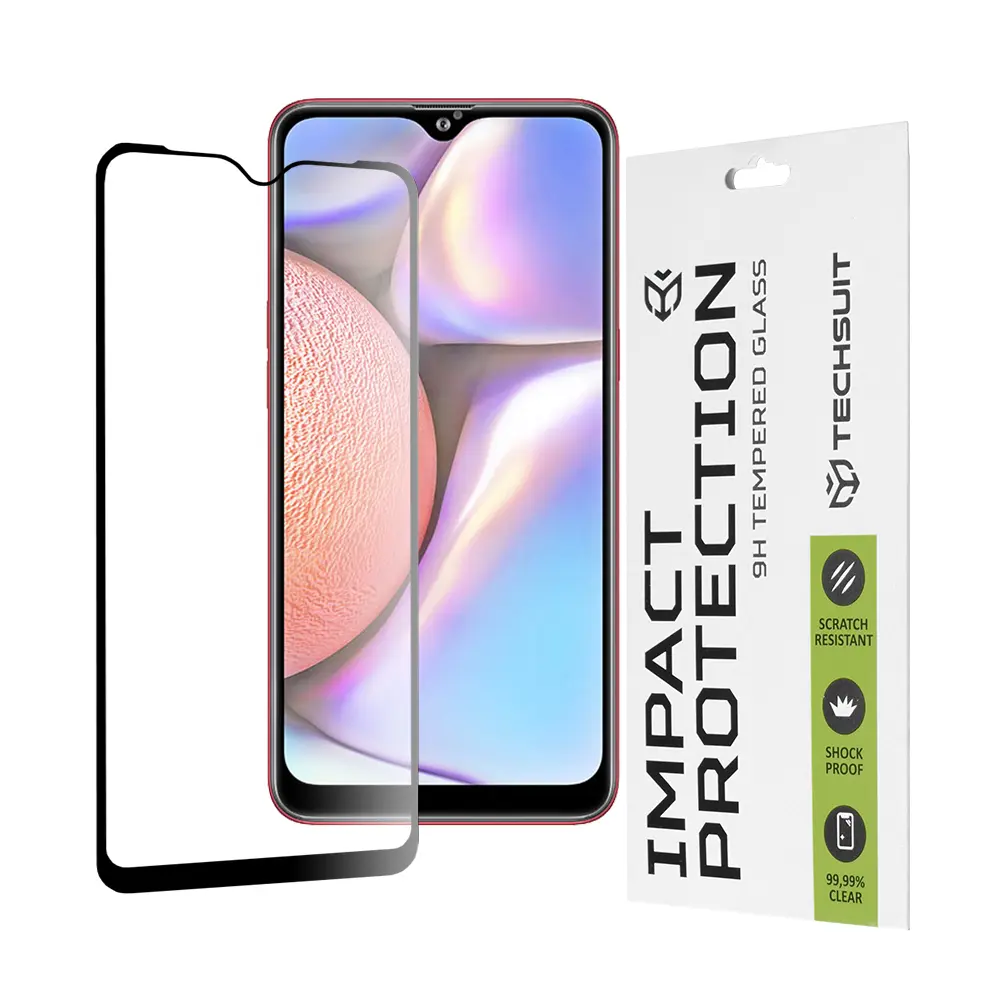 Techsuit 111D Celoplošné lepené sklo Samsung A10 A10s M01s M10 Black