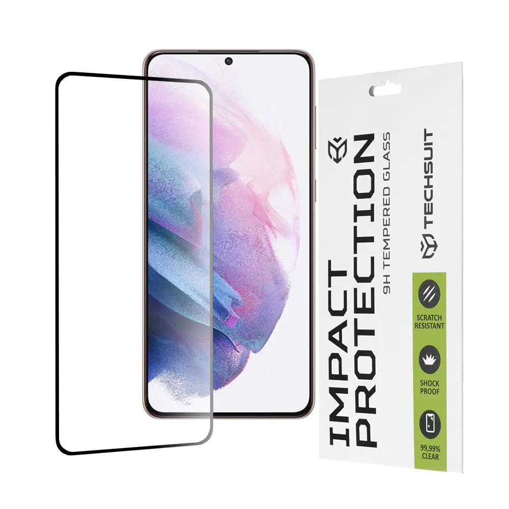 Techsuit 111D Celoplošné lepené sklo Samsung Galaxy S21 Plus 5G Black