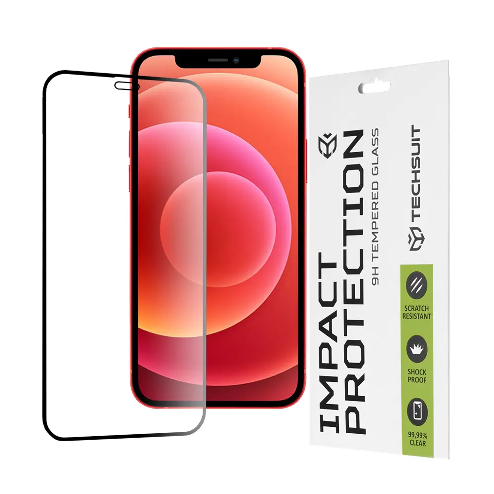 Techsuit 111D Full Cover / celopolepené tvrzené sklo - iPhone 12 mini - černý