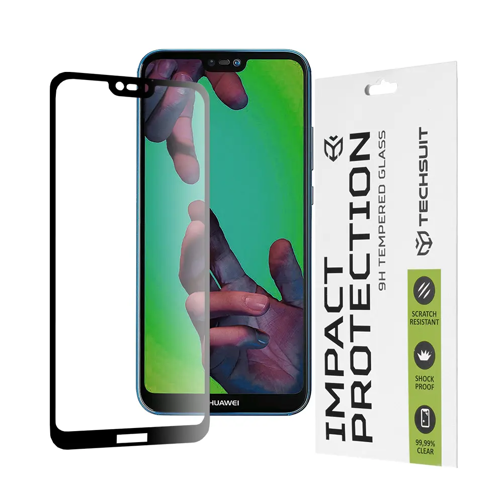 Techsuit 111D Celoplošné Celolepené Sklo Huawei P20 Lite Černé