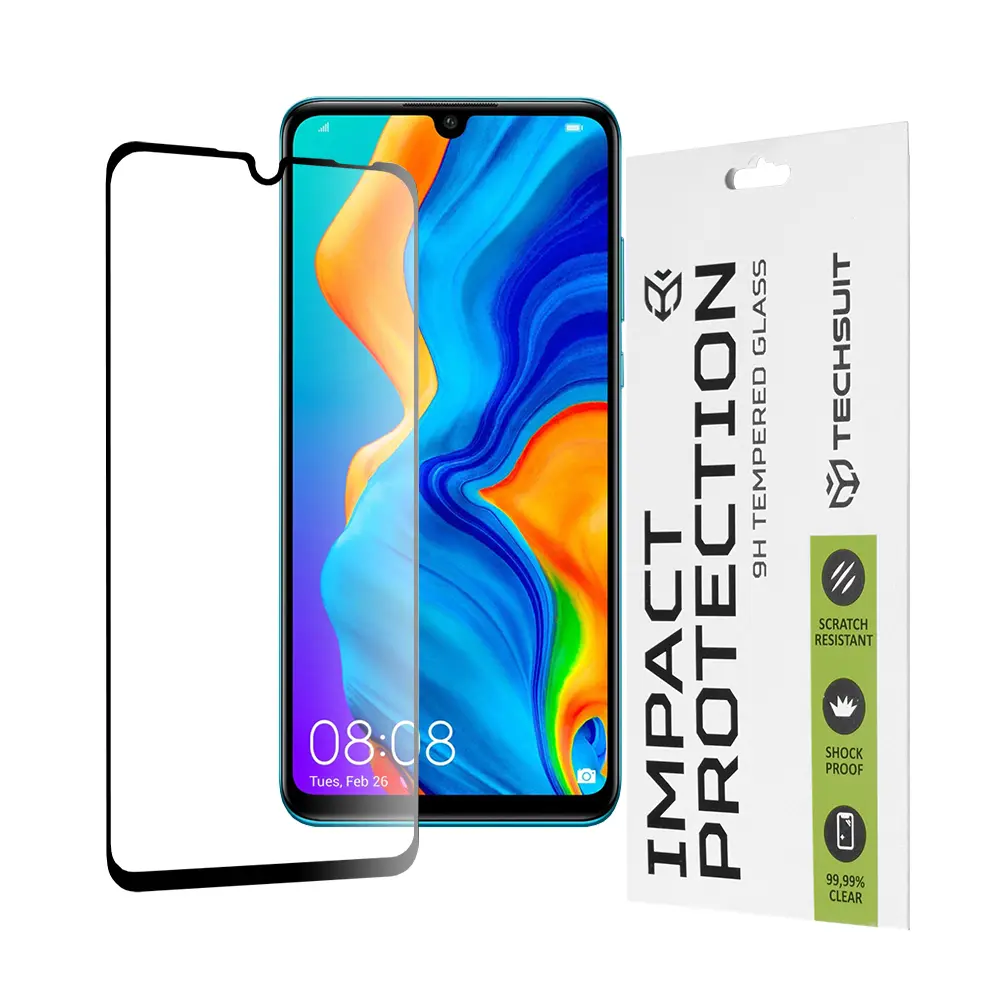 Techsuit 111D Celoplošné sklo Huawei P30 Lite New Edition Black